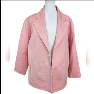 LINDA ALLARD ELLEN TRACY Open Front  Cotton/ Spandex Blazer In Light Pink.Size 4